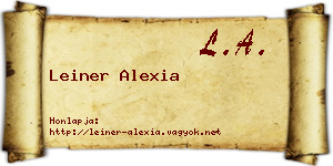 Leiner Alexia névjegykártya